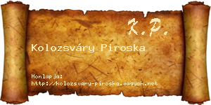 Kolozsváry Piroska névjegykártya