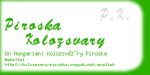 piroska kolozsvary business card